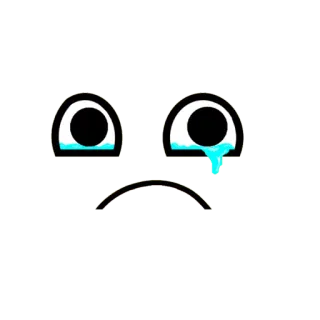😢 sad, crying, tears, emotion, cartoon, face telegram sticker