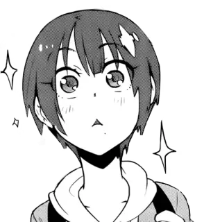 😌 アニメ, マンガ, 漫画, 女の子, ポートレート, キラキラ whatsapp sticker