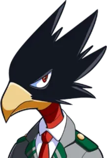 🧐 Fumikage Tokoyami My Hero Academia Anime, Held, Vogel, Student telegram sticker
