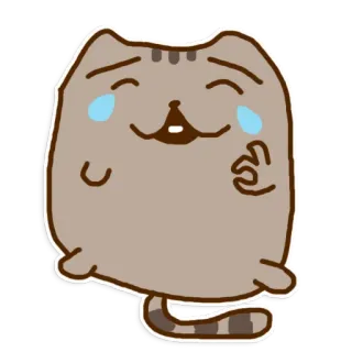 😂 Pusheen Pusheen, кот, мультфильм, милый, каваий, смех, счастливый telegram sticker