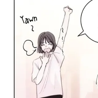 🍢 Yawn ziewanie, senny, zmęczony, anime, kreskówka, dziewczyna telegram sticker