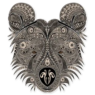 🐗 bear, animal, mandala, pattern, illustration, sticker, art telegram sticker