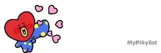🔹 Tata cute, cartoon, BT21, heart, love, character whatsapp sticker