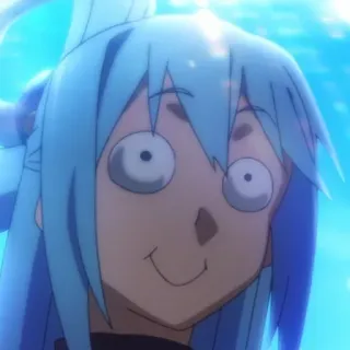 🤥 Aqua KonoSuba Anime, Muka lucu, Derp, Aqua, KonoSuba, Komedi telegram sticker