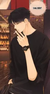🚬 TANG DIEN? Mann, Rauchen, Casual, Innen whatsapp sticker