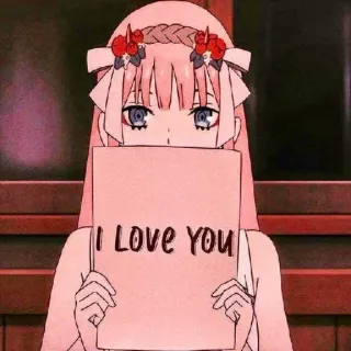 😍 I Love You Anime, Amor, Mensaje, Lindo, Chica telegram sticker