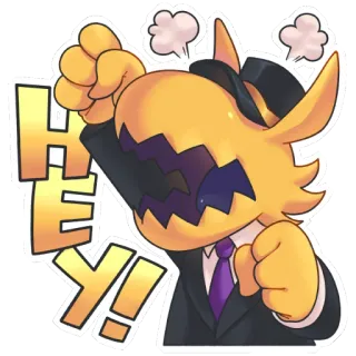 💢 HEY!! Dibujo animado, Enojado, Exclamación, Saludo, Ilustración telegram sticker