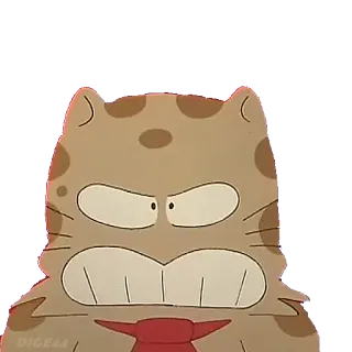 😼 zły, kot, kreskówka, poważny, śmieszny telegram sticker