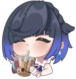 🧿 @Ayabamiz Anime, Chibi, Boba, Trà sữa trân châu, Hoạt hình, Dễ thương, Nhãn dán telegram sticker