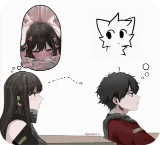 💝 Anime, Cặp đôi, Lãng mạn, Hoạt hình, Minh họa, Tình yêu, Mối quan hệ telegram sticker