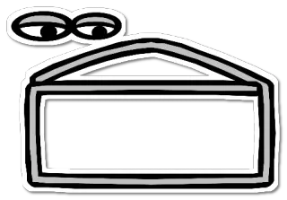 ✉️ глаза, знак, мультфильм, чёрно-белое, наклейка telegram sticker
