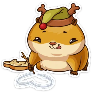 ❤ hamster, noël, mignon, animal, festif, hiver, fête telegram sticker