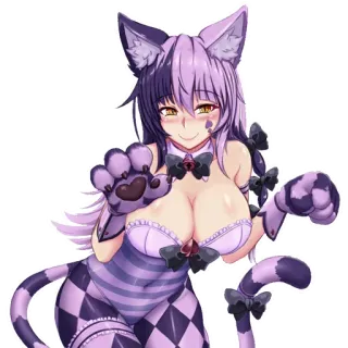 ☺️ Anime, Chica gato, Neko, Kawaii, Chica monstruo whatsapp sticker