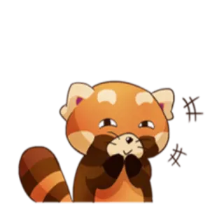 😁 Panda merah, Lucu, Binatang, Stiker, Mamalia telegram sticker