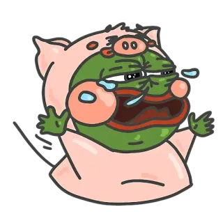 😺 Pepe the Frog 밈, 페페, 개구리, 울음, 슬픔, 만화, 인터넷 밈 telegram sticker