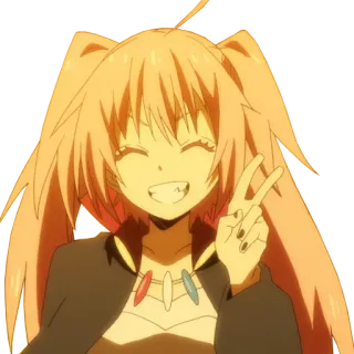 ✌️ Milim Nava That Time I Got Reincarnated as a Slime Anime, Dibujos animados, Milim Nava, That Time I Got Reincarnated as a Slime, Lindo, Feliz whatsapp sticker
