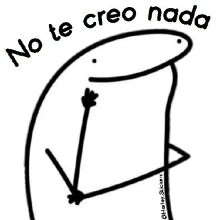 😀 No te creo nada Cartoon, Stokfiguur, Twijfel, Spaans, Flork telegram sticker
