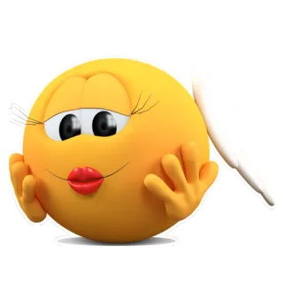😍 อิโมจิ, น่ารัก, ใบหน้า, สีเหลือง, ตา, ริมฝีปาก telegram sticker