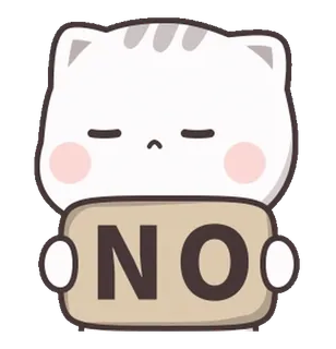 ⭐️ NO cat, no, cute, animal, cartoon, kitten, disapproval, stop telegram sticker