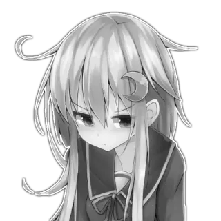 😤 Anime, Manga, Gadis, Imut, Sedih, Jepit rambut bulan telegram sticker