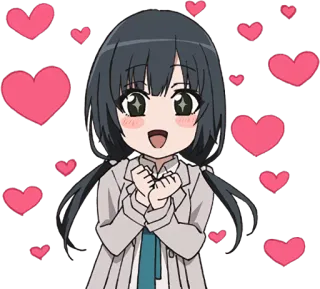 ❤ อนิเมะ, หัวใจ, ความรัก, น่ารัก, ผู้หญิง telegram sticker