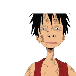 😐 Monkey D. Luffy One Piece One Piece, animé, Luffy, drôle, dessin animé, mème whatsapp sticker