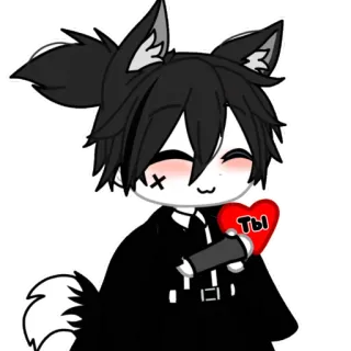 ❤️ ТЫ 动漫风, 卡通, 可爱, 爱心, 爱, 俄罗斯 telegram sticker