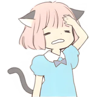 🤦‍♀ สาวแมว, อนิเมะ, สติกเกอร์, น่ารัก, มังงะ, คาวาอิ, หูแมว whatsapp sticker