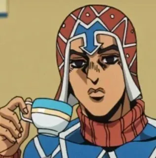 ☕️ Guido Mista JoJo's Bizarre Adventure anime, jojo, mista, thé, détendu telegram sticker