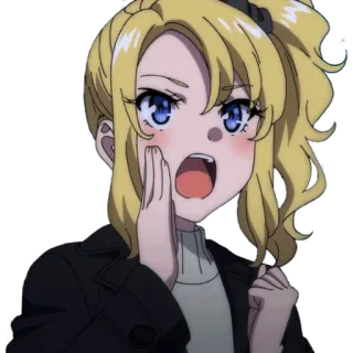 😠 动漫, 女孩, 金发, 喊叫, 可爱 telegram sticker