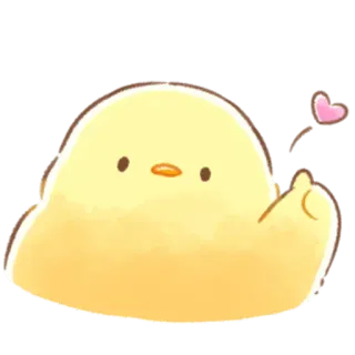 👍 цыпленок, милый, каваий, желтый, птица, сердце telegram sticker