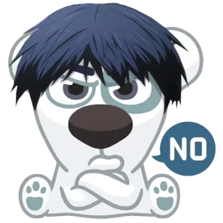 🙅‍♂️ NO bear, no, rejection, disapproval, cartoon, animal whatsapp sticker