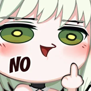 🤨 NO Meme, Nie, Środkowy palec, Obraźliwe whatsapp sticker