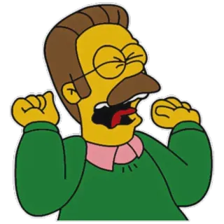 😱 Ned Flanders The Simpsons cartoon, Ned Flanders, The Simpsons, character, tv show telegram sticker
