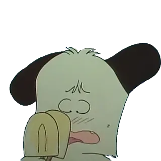 🍦 pies, kreskówka, lizanie, smutny telegram sticker