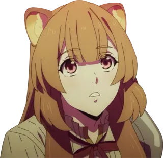 🙄 Raphtalia Rising of the Shield Hero Anime, Cartoni animati, Femmina, Orecchie, Fantasy telegram sticker