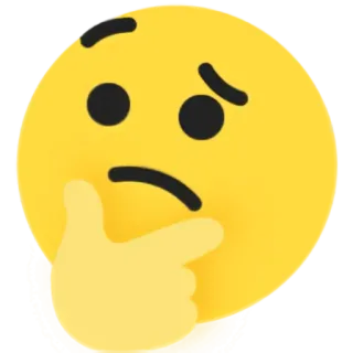 🤔 pensando, emoji, ponderando, amarelo, rosto, atencioso whatsapp sticker