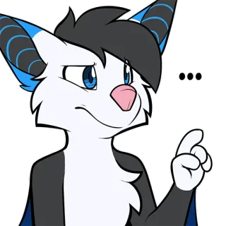 😧 ... Furry, Pipistrello, Antropomorfo, Animale, Carino, Adesivo, Pensando telegram sticker