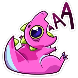 😲 AAA dinosaur, dragon, cute, pink, cartoon, AAA, animal telegram sticker