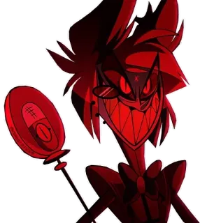 😈 Alastor Hazbin Hotel Hazbin Hotel, Аластор, Радио Демон, красный, демон, персонаж, стикер telegram sticker