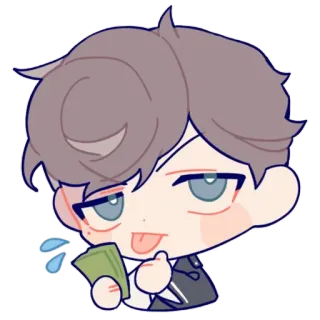 💵 uang, imut, keringat, lidah, tunai telegram sticker
