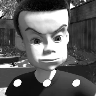 😐 Sid Phillips Toy Story toy story, sid phillips, méchant, personnage, dessin animé, pixar, film telegram sticker