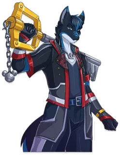💙 wolf, Furry, Waffe, Schlüssel, Kingdom Hearts telegram sticker