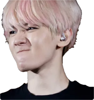 😝 persona, hombre, cara, peinado, cantante, k-pop whatsapp sticker