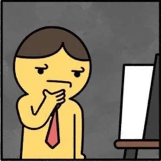 🤔 Cartone animato, Pensando, Artista, Arte, Espressione, Dubbio telegram sticker