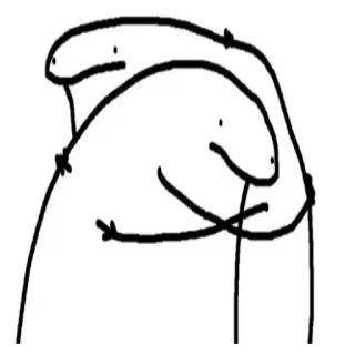 🫂 meme, hug, funny, cartoon, stick figure telegram sticker
