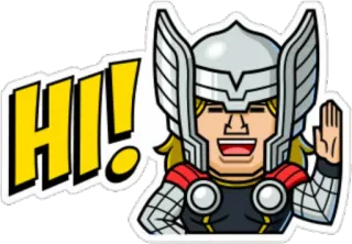 🙏 Thor HI!! Thor, Marvel, Super-herói, Saudação, Olá telegram sticker