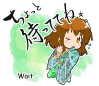 ✋ ちょっと待っててね Anime, Warten, Japanisch, Kawaii, Süß, Mädchen telegram sticker