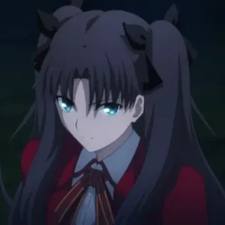 😕 Rin Tohsaka Fate/stay night Anime, Personaggio, Ragazza, Magia, Rin Tohsaka, Fate/stay night telegram sticker