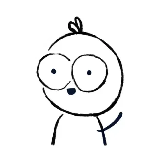 👋 oiseau, dessin animé, mignon, simple, personnage telegram sticker